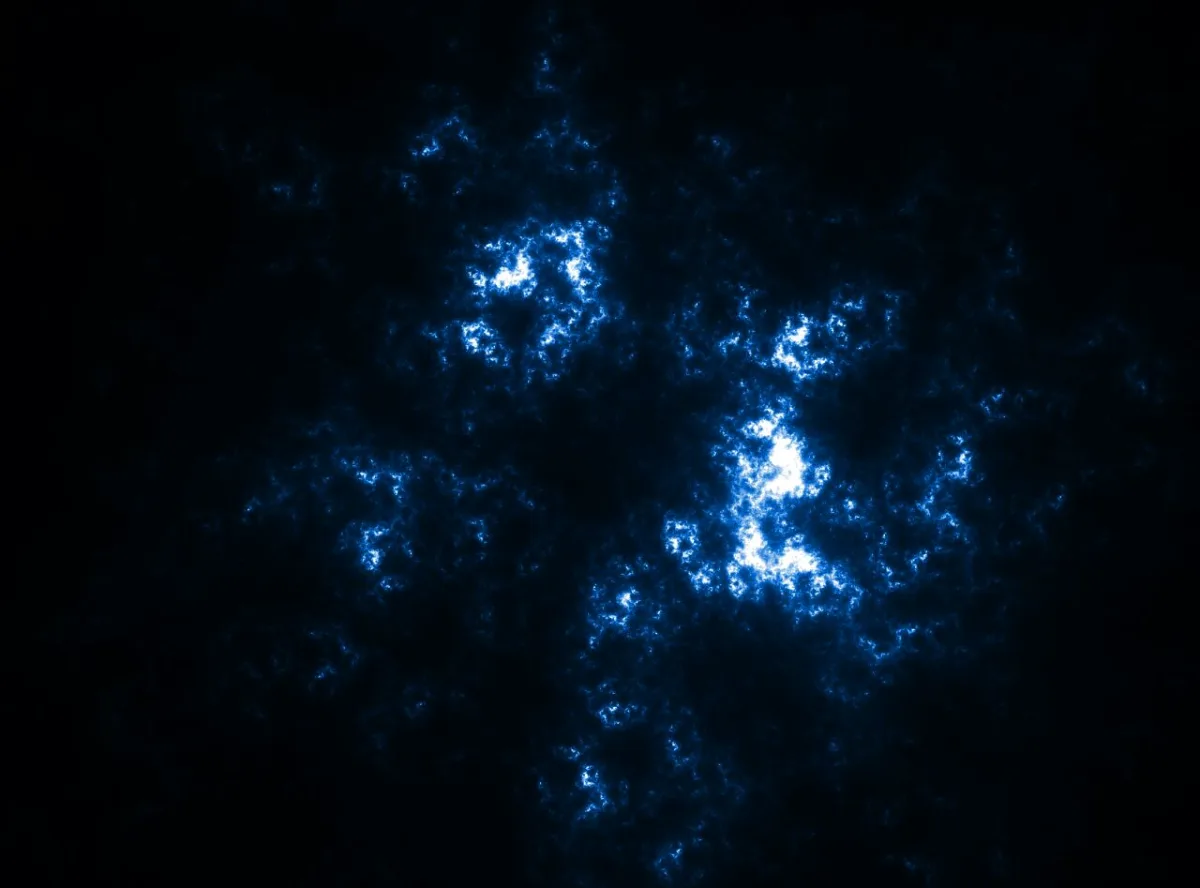 Blue Glowing Cloud Particles Dark Abstract Background - blue glowing cloud particles image, dark glowing abstract