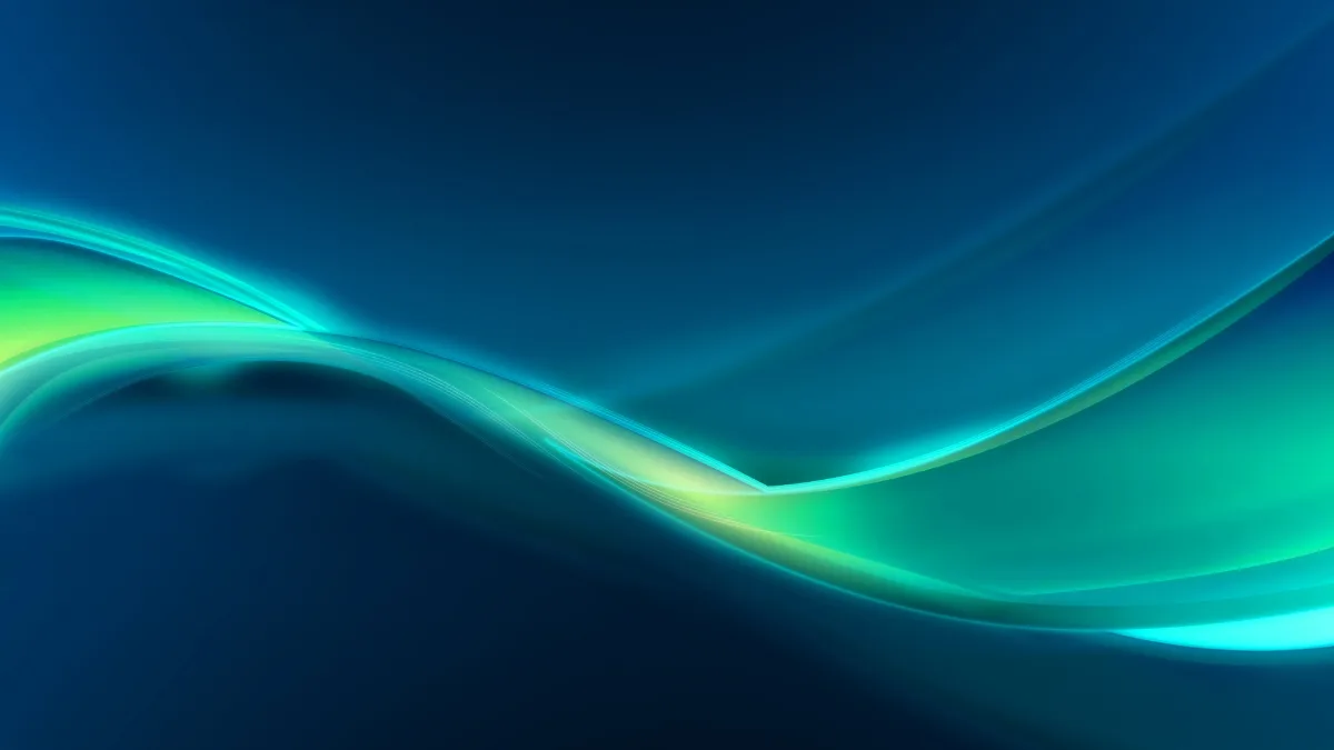 Blue Green Smooth Wave Ribbon Light Streak Overlay - blue green smooth wave image, green light streak overlay image