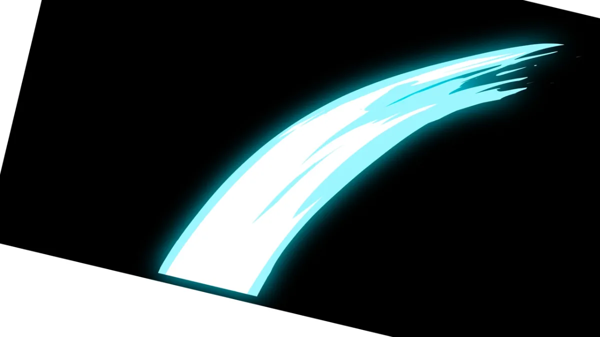 Cyan White Light Swoosh Corner Streak Overlay - cyan white light swoosh image, white light streak overlay image, light