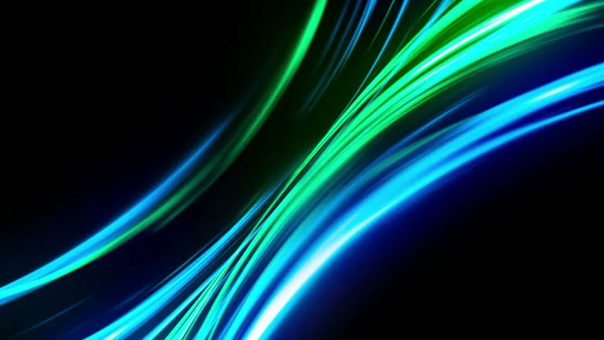 Green Blue Light Ribbon Streaks Overlay - green blue light ribbon image, green light streak overlay image, light rays