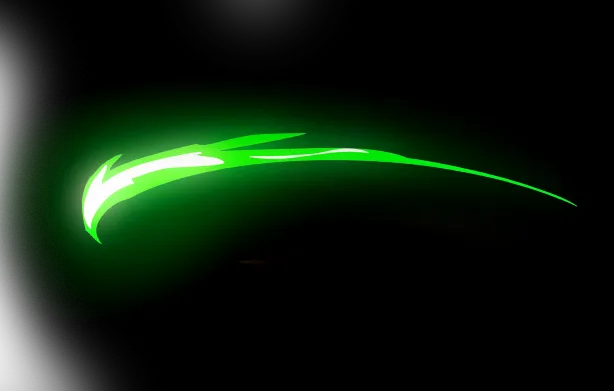 Green Neon Light Swoosh Streak Overlay PNG - green neon light swoosh png, green light streak overlay png, light rays