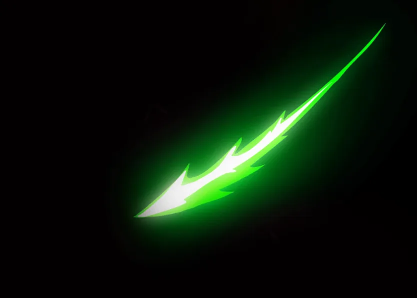 Green Slash Crescent Blade Light Streak Overlay PNG - green slash crescent blade png, green light streak overlay png