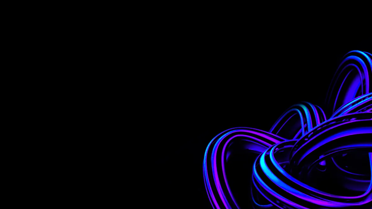 Purple Blue Neon Ribbon Swirl Light Streak Overlay - purple blue neon ribbon image, blue light streak overlay image