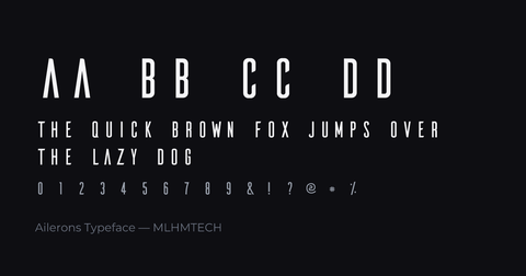 Ailerons Typeface typeface specimen — alphabet and sample text