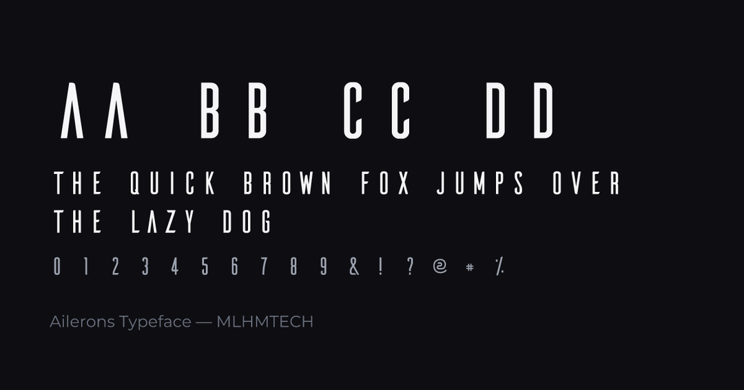 Ailerons Typeface typeface specimen — alphabet and sample text