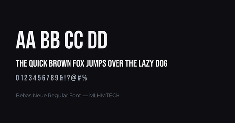 Bebas Neue Regular Font typeface specimen — alphabet and sample text