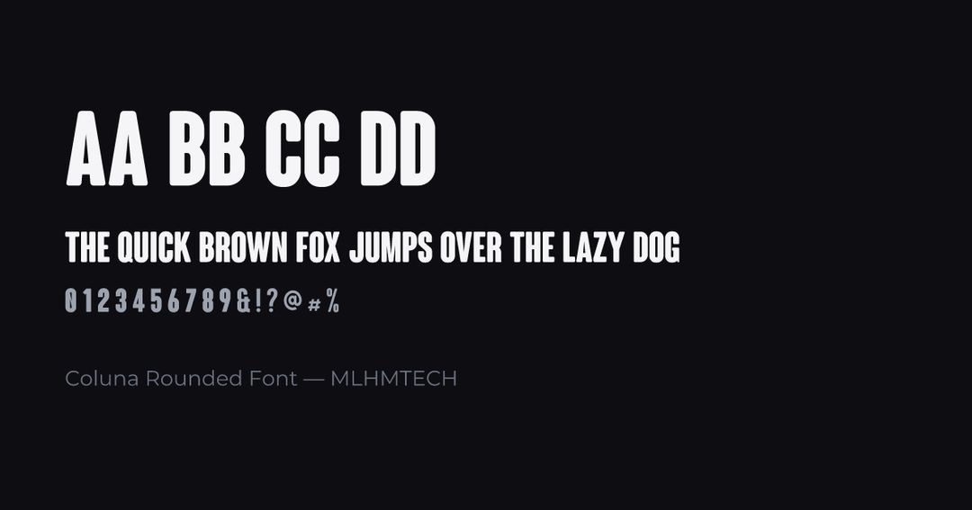 Coluna Rounded Font typeface specimen — alphabet and sample text