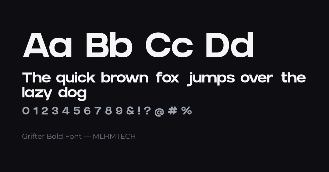 Grifter Bold Font typeface specimen — alphabet and sample text