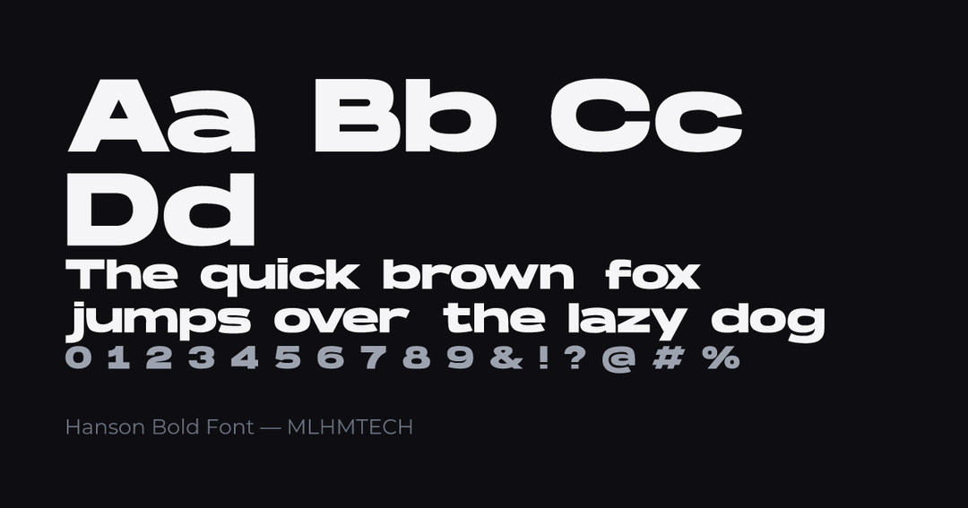 Hanson Bold Font typeface specimen — alphabet and sample text