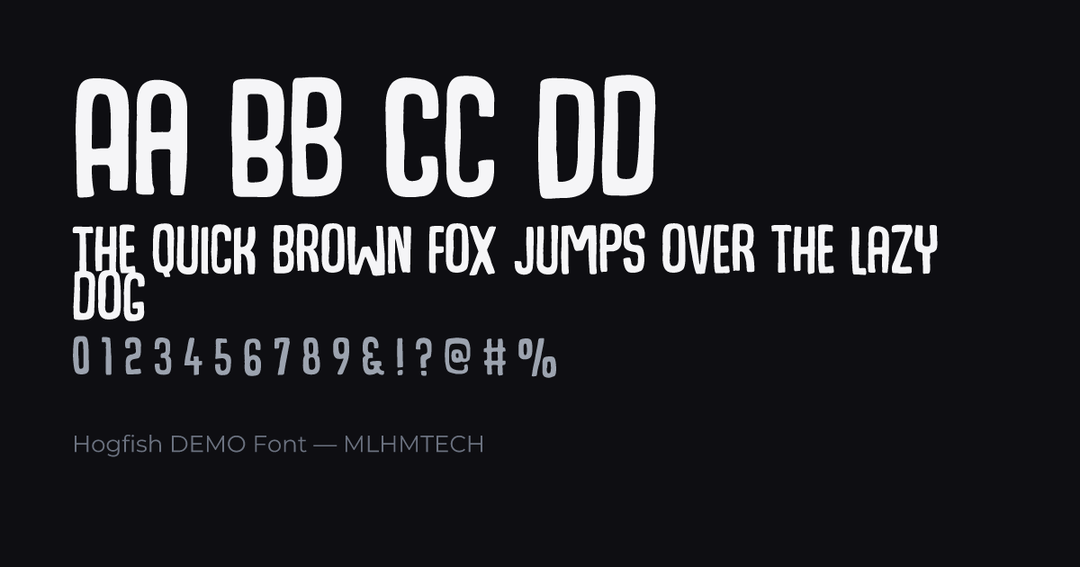 Hogfish DEMO Font typeface specimen — alphabet and sample text
