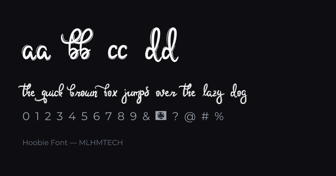 Hoobie Font typeface specimen — alphabet and sample text
