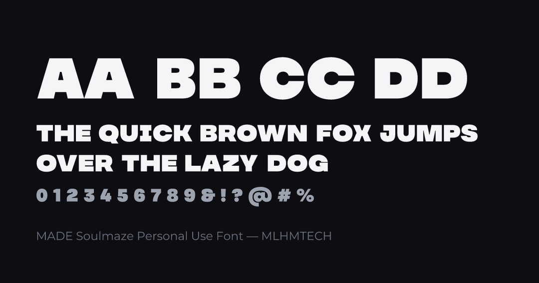 MADE Soulmaze Personal Use Font typeface specimen — alphabet and sample text