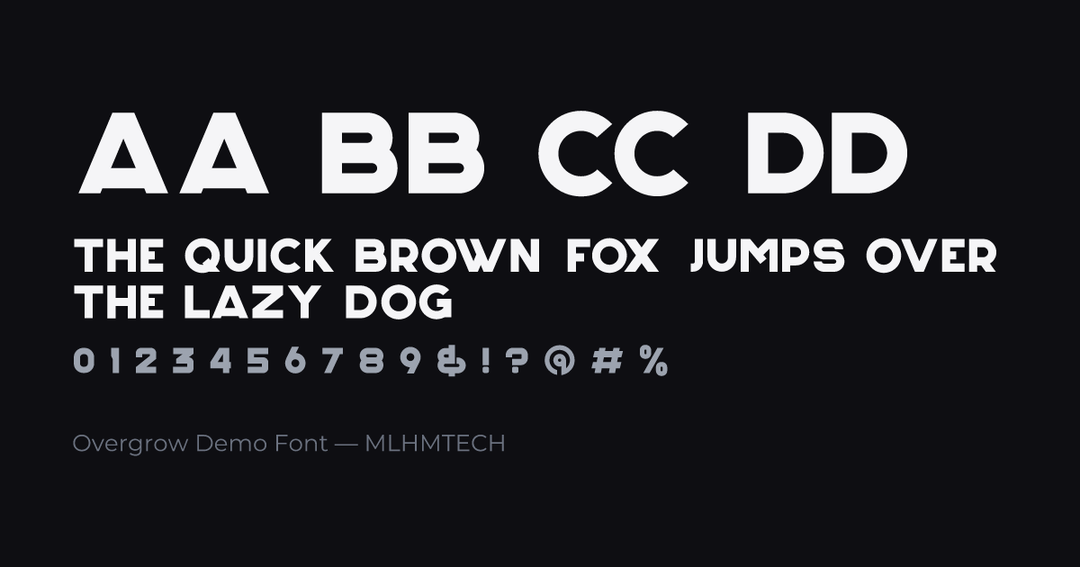 Overgrow Demo Font typeface specimen — alphabet and sample text