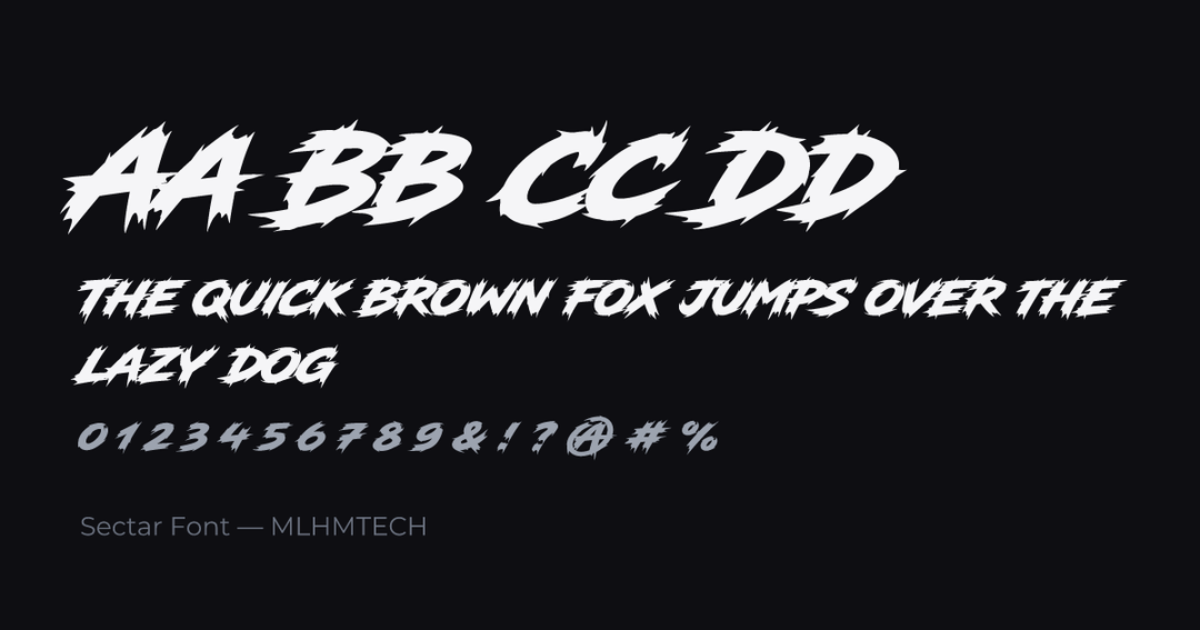 Sectar Font typeface specimen — alphabet and sample text