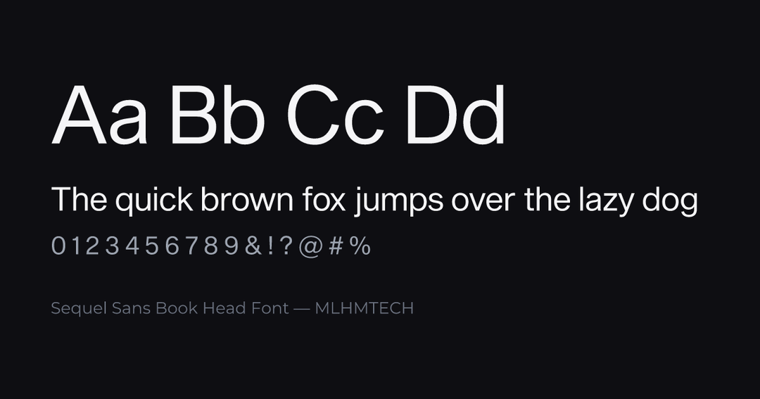 Sequel Sans Book Head Font typeface specimen — alphabet and sample text