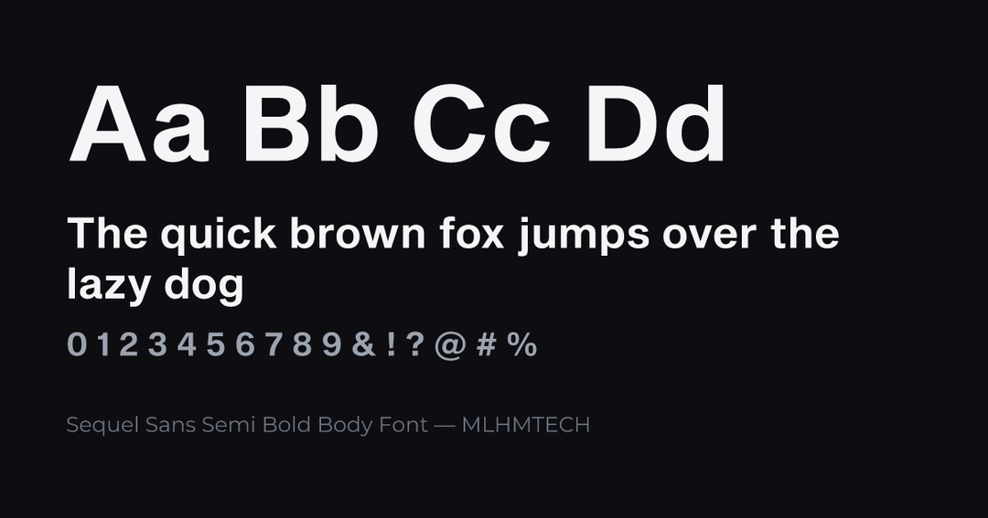 Sequel Sans Semi Bold Body Font typeface specimen — alphabet and sample text