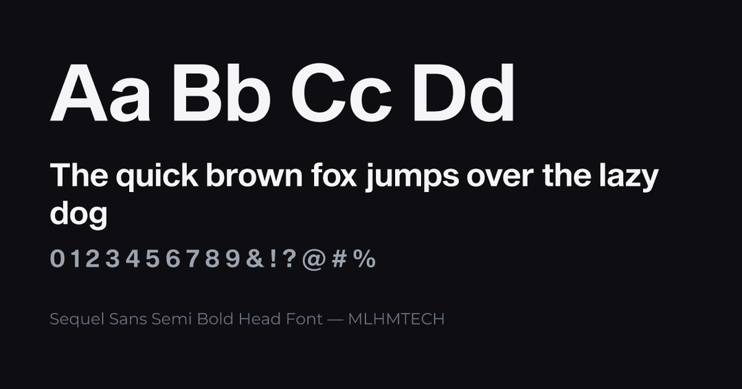 Sequel Sans Semi Bold Head Font typeface specimen — alphabet and sample text