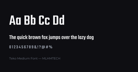 Teko Medium Font typeface specimen — alphabet and sample text