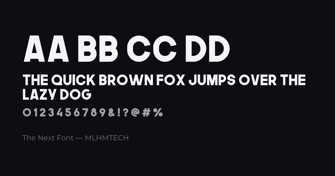 The Next Font typeface specimen — alphabet and sample text